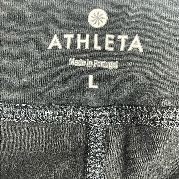 Athleta Women’s Size Large Elastic Waist Black Organic Cotton Skirted Leggings - Picture 5 of 5